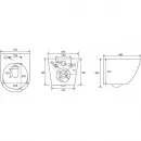 Комплект инсталляция с унитазом Abber AC1100T-AC0105-AC0121MMG с кнопкой смыва, золотой матовый + унитаз подвесной Abber Bequem безободковый, торнадо, с сиденьем микролифт, белый