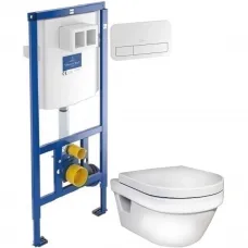 Комплект подвесной унитаз Gustavsberg Hygienic Flush 5G84HR01 + система инсталляции Villeroy & Boch 92246100 + 92249068