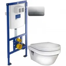 Комплект подвесной унитаз Gustavsberg Hygienic Flush 5G84HR01 + система инсталляции Villeroy & Boch 92246100 + 92249061