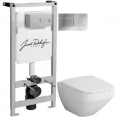 Комплект подвесной унитаз Am.Pm Inspire 2.0 C50A1700SC + система инсталляции Jacob Delafon E5504-NF + E4316-CP