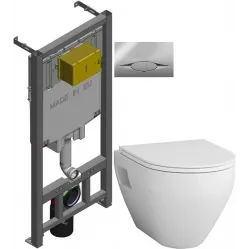 Комплект подвесной унитаз Am.Pm Spirit 2.0 C701738WH + C707857WH + система инсталляции Jacob Delafon E29025-NF + E29027-CP