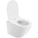 Комплект инсталляция с унитазом Abber AC1100T-AC0105-AC0120MMG с кнопкой смыва, золотой матовый + унитаз подвесной Abber Bequem безободковый, торнадо, с сиденьем микролифт, белый