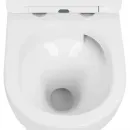 Комплект инсталляция с унитазом Abber AC1100T-AC0105-AC0120MMG с кнопкой смыва, золотой матовый + унитаз подвесной Abber Bequem безободковый, торнадо, с сиденьем микролифт, белый