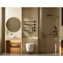 Комплект инсталляция с унитазом Abber AC1100T-AC0105-AC0120MMG с кнопкой смыва, золотой матовый + унитаз подвесной Abber Bequem безободковый, торнадо, с сиденьем микролифт, белый