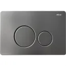 Комплект инсталляция с унитазом Abber AC1201-AC0105-AC0121NG с кнопкой смыва, никель + унитаз подвесной Abber Rechteck безободковый, с сиденьем микролифт, белый