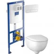 Комплект подвесной унитаз Geberit Renova Compact 500.803.00.1 + система инсталляции Villeroy & Boch 92246100 + 92249068