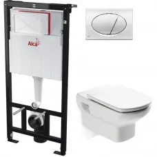 Комплект подвесной унитаз Roca Dama Senso 346517000 + ZRU9302820 + система инсталляции AlcaPlast AM101/11203:1RUSSETM71