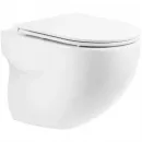 Комплект инсталляция с унитазом BelBagno Sfera BB066CHR/BB870SC/BB004-40 EXPERT/BB014-SR-BIANCO с кнопкой смыва, белый + унитаз подвесной BelBagno Onda безободковый, с сиденьем микролифт, белый