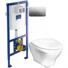 Комплект подвесной унитаз Gustavsberg Estetic GB1183300R1030 + система инсталляции Villeroy & Boch 92246100 + 92249061
