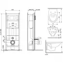Комплект подвесной унитаз Damixa Jupiter DX77C1738SC + система инсталляции Damixa DX00.I011.0151