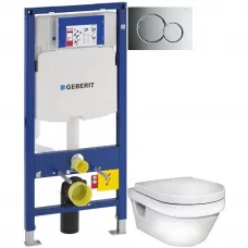 Комплект подвесной унитаз Gustavsberg Hygienic Flush 5G84HR01 + система инсталляции Geberit 111.300.00.5 + 115.770.21.5 + 111.815.00.1