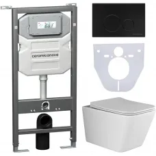 Комплект подвесной унитаз Ceramica Nova Metric CN3007 + система инсталляции Ceramica Nova Envision Round CN1001B + CN1000