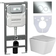 Комплект подвесной унитаз Ceramica Nova Metric CN3007 + система инсталляции Ceramica Nova Envision Round CN1001CH + CN1000