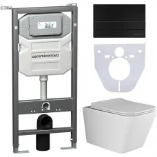Комплект подвесной унитаз Ceramica Nova Metric CN3007 + система инсталляции Ceramica Nova Envision Flat CN1002B + CN1000