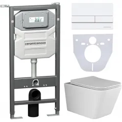 Комплект подвесной унитаз Ceramica Nova Metric CN3007 + система инсталляции Ceramica Nova Envision Flat CN1002W + CN1000