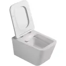 Комплект инсталляция с унитазом Abber AC1201-AC0105-AC0121 с кнопкой смыва, хром + унитаз подвесной Abber Rechteck безободковый, с сиденьем микролифт, белый