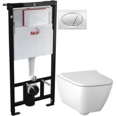 Комплект подвесной унитаз Geberit Smyle Square 500.683.00.2 + система инсталляции AlcaPlast AM101/11203:1RUSSETM71