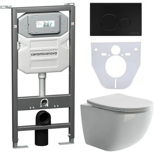 Комплект подвесной унитаз Ceramica Nova Forma CN3009 + система инсталляции Ceramica Nova Envision Round CN1001B + CN1000