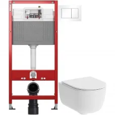 Комплект подвесной унитаз Damixa Sirius DX86C1700SC + система инсталляции Tece 9400413