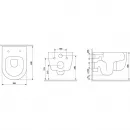 Комплект подвесной унитаз Damixa Sirius DX86C1700SC + система инсталляции Tece 9400413