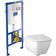 Комплект подвесной унитаз Geberit Smyle Square 500.683.00.2 + система инсталляции Villeroy & Boch 92246100
