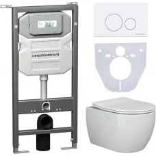 Комплект подвесной унитаз Ceramica Nova Forma CN3009 + система инсталляции Ceramica Nova Envision Round CN1001W + CN1000