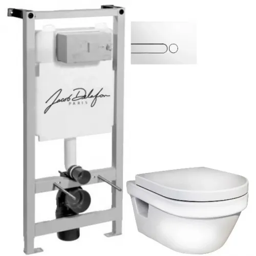Комплект подвесной унитаз Gustavsberg Hygienic Flush 5G84HR01 + система инсталляции Jacob Delafon E5504-NF + E4326-00