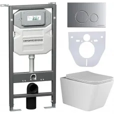 Комплект подвесной унитаз Ceramica Nova Metric CN3007 + система инсталляции Ceramica Nova Envision Round CN1001M + CN1000