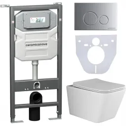 Комплект подвесной унитаз Ceramica Nova Metric CN3007 + система инсталляции Ceramica Nova Envision Round CN1001M + CN1000
