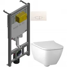Комплект подвесной унитаз Geberit Smyle Square 500.683.00.2 + система инсталляции Jacob Delafon E29025-NF + E29026-01R