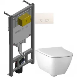 Комплект подвесной унитаз Geberit Smyle Square 500.683.00.2 + система инсталляции Jacob Delafon E29025-NF + E29026-01R