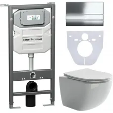 Комплект подвесной унитаз Ceramica Nova Forma CN3009 + система инсталляции Ceramica Nova Envision Flat CN1002CH + CN1000