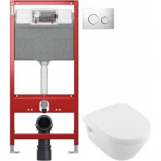 Комплект подвесной унитаз Villeroy & Boch Omnia Architectura 56841001 + 98M9C101 + система инсталляции TECE 9300302 + 9240921