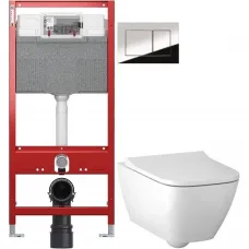 Комплект подвесной унитаз Geberit Smyle Square 500.683.00.2 + система инсталляции Tece 9300302 + 9240401