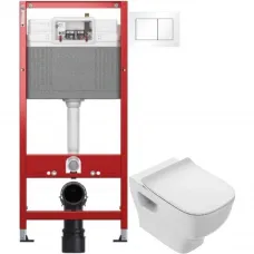 Комплект подвесной унитаз Jacob Delafon Struktura EDE102-00 + E20606-WTE + система инсталляции Tece 9400413