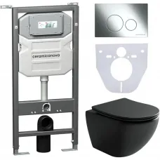Комплект подвесной унитаз Ceramica Nova Metropol CN4002MB + система инсталляции Ceramica Nova Envision Round CN1001CH + CN1000