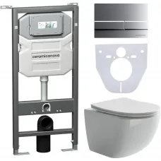Комплект подвесной унитаз Ceramica Nova Forma CN3009 + система инсталляции Ceramica Nova Envision Flat CN1002M + CN1000