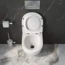 Комплект инсталляция с унитазом BelBagno BB5177CH-TOR/SC/BB026/BB081CR с кнопкой смыва, хром + унитаз подвесной BelBagno Uno безободковый, торнадо, с сиденьем микролифт, белый