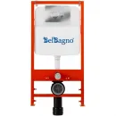 Комплект инсталляция с унитазом BelBagno BB5177CH-TOR/SC/BB026/BB081CR с кнопкой смыва, хром + унитаз подвесной BelBagno Uno безободковый, торнадо, с сиденьем микролифт, белый