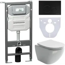 Комплект подвесной унитаз Ceramica Nova Metropol CN4002 + система инсталляции Ceramica Nova Envision Round CN1001B + CN1000
