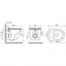 Комплект подвесной унитаз Ceramica Nova Metropol CN4002 + система инсталляции Ceramica Nova Envision Round CN1001B + CN1000