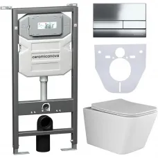 Комплект подвесной унитаз Ceramica Nova Metric CN3007 + система инсталляции Ceramica Nova Envision Flat CN1002CH + CN1000