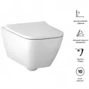 Комплект подвесной унитаз Geberit Smyle Square 500.683.00.2 + система инсталляции Jacob Delafon E24156-NF + E20859-7-BMT
