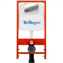 Комплект инсталляция с унитазом BelBagno BB070CHR/SC/BB026/BB041CR с кнопкой смыва, хром + унитаз подвесной BelBagno Loto безободковый, с сиденьем микролифт, белый