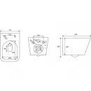 Комплект инсталляция с унитазом Abber AC1201-AC0105-AC0120 с кнопкой смыва, хром + унитаз подвесной Abber Rechteck безободковый, с сиденьем микролифт, белый
