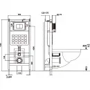 Комплект инсталляция с унитазом Abber AC1201-AC0105-AC0120 с кнопкой смыва, хром + унитаз подвесной Abber Rechteck безободковый, с сиденьем микролифт, белый
