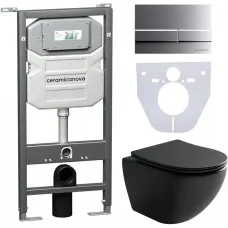 Комплект подвесной унитаз Ceramica Nova Metropol CN4002MB + система инсталляции Ceramica Nova Envision Flat CN1002M + CN1000