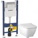 Комплект подвесной унитаз Geberit Smyle Square 500.683.00.2 + система инсталляции Geberit 458.124.21.1