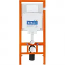 Комплект инсталляция с унитазом BelBagno Sfera BB3103CHR/SC/BB002-80/BB014-SR-BIANCO с кнопкой смыва, белый + унитаз подвесной BelBagno Due безободковый, с сиденьем микролифт, белый