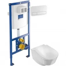 Комплект подвесной унитаз Jacob Delafon Odeon Rive Gauche EDR102-00 + E24888-00 + система инсталляции Villeroy & Boch 92246100 + 92249068